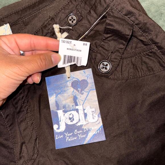 Jolt Capri Pants Women's 11 Brown Cotton Boho Casual Flat Front NEW NWT - Picture 7 of 9